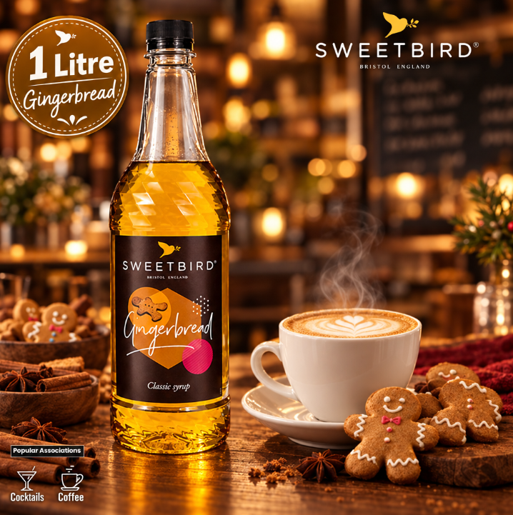 Sweetbird Gingerbread Coffee Syrup 1litre (Plastic)