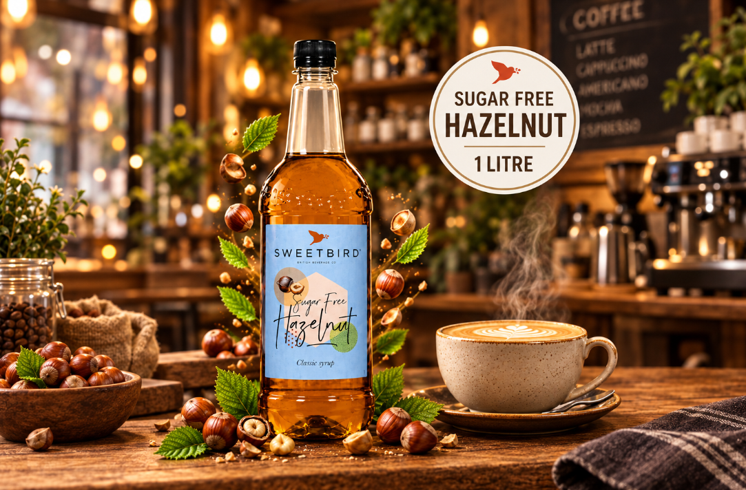 Sweetbird Sugar Free Hazelnut Coffee Syrup 1litre (Plastic)