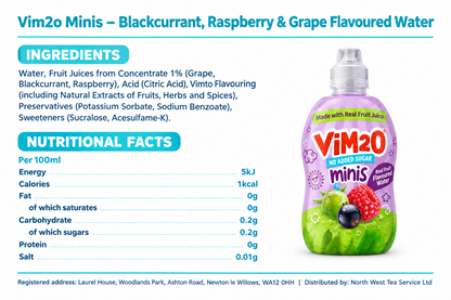 Vimto Kids Vim2o Flavoured Water Drink | No Added Sugar | 4 x 6 Packs | 24 x 250ml