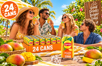 Lipton Peach Ice Tea | 330ml Can| 24 x 330ml Pack