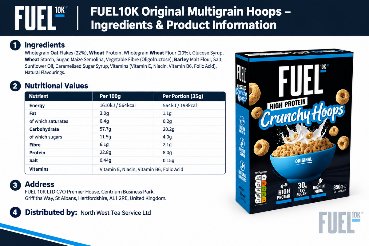 Fuel 10K Multigrain Original Hoop Cereal 350g Box