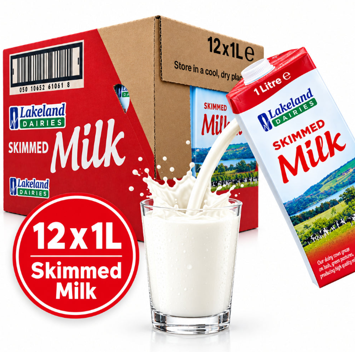 Lakeland Skimmed Milk (RED) 12 x 1litre