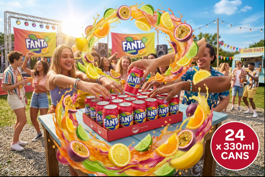 Fanta Fruit Twist Soft Drink 330ml Can (Pack of 24)