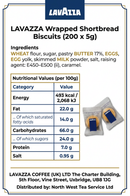 Lavazza Wrapped Shortbread Biscuits 200's