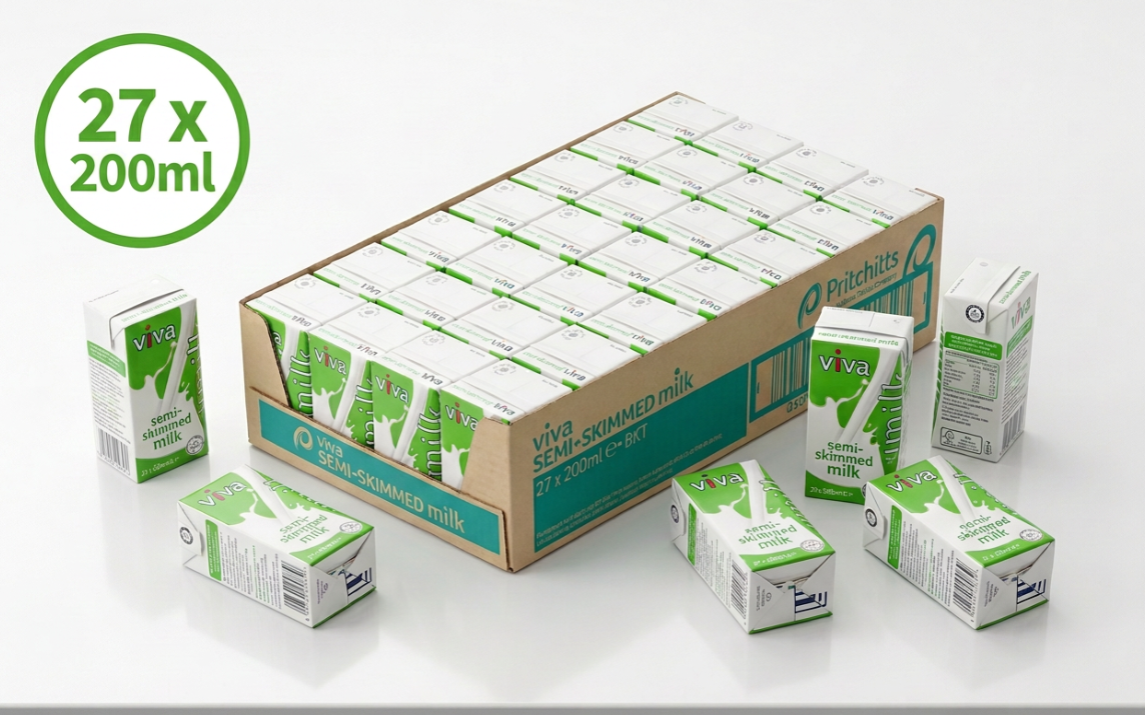 Viva Semi Skimmed milk 27x200ml