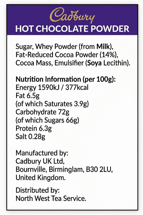 Cadbury Drinking Chocolate 2kg (Add Milk)