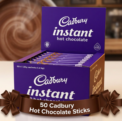 Cadbury Fairtrade Hot Chocolate Instant Sticks 28g (Pack of 50)