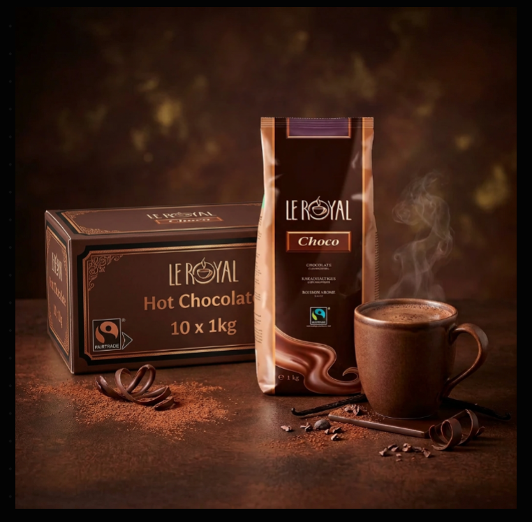 Le Royal Fairtrade Chocolate Powder for Vending 1kg (Brown bag)