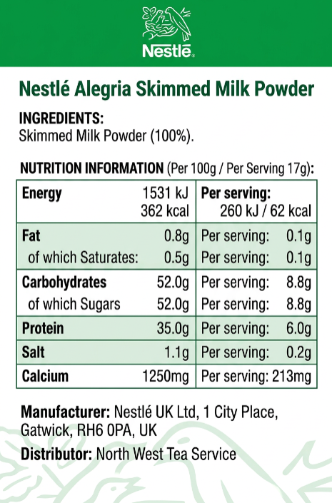 Nestle Alegria Skimmed Milk Powder 500g for all Vending Machines