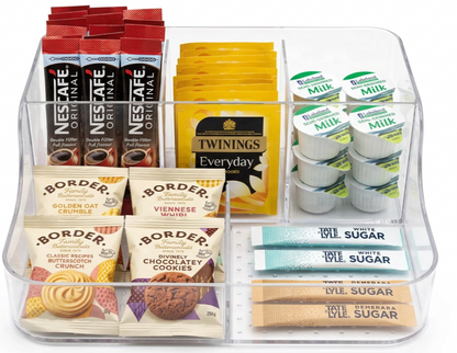 Addis Acrylic 6 Compartment Organiser | Cosmetics , Stationery Tea & Coffee | 1 x 6 Compartment