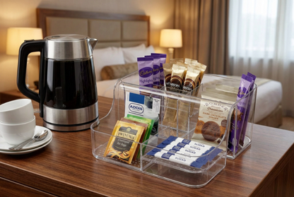 Addis Acrylic 6 Compartment Organiser | Cosmetics , Stationery Tea & Coffee | 1 x 6 Compartment