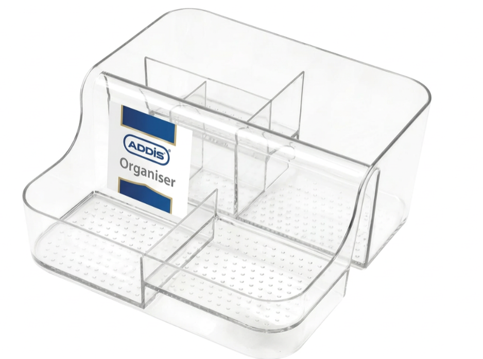 Addis Acrylic 6 Compartment Organiser | Cosmetics , Stationery Tea & Coffee | 1 x 6 Compartment