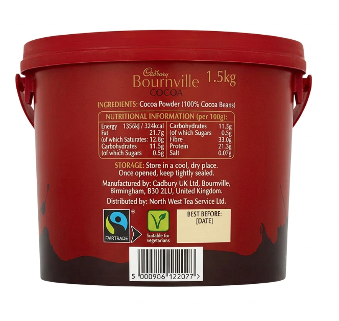 Cadbury Bournville Cocoa 1.5kg - Catering Pack