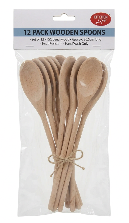 Tala Waxed Wooden Spoon, Measures 30.5Cm, Beige