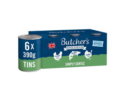 Butcher's Simply Gentle Dog Food Tins 6 x 390g | Prebiotic to aid Digestion