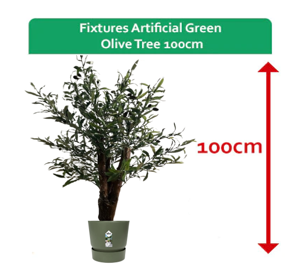 Fixtures Artificial Green Olive Tree 100cm