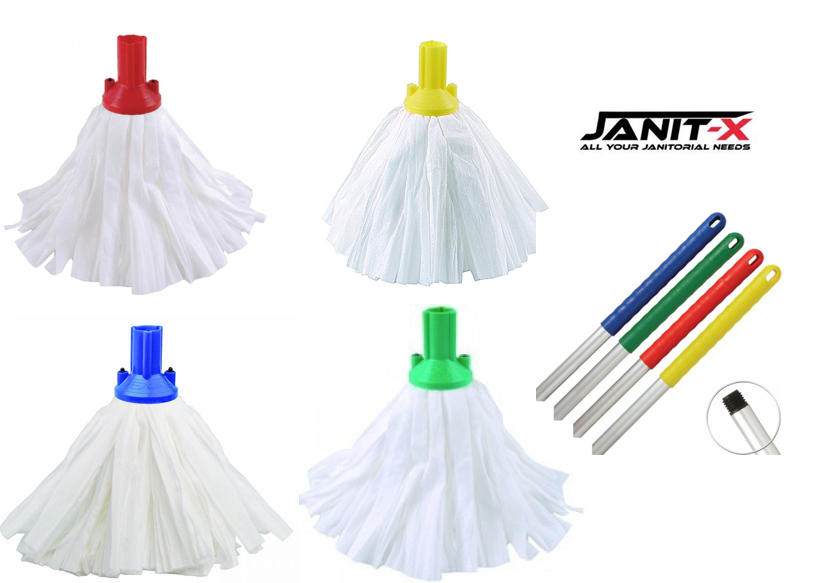 Janit-X Big White Mop Head Green (10 Mop Pack) - NWT FM SOLUTIONS