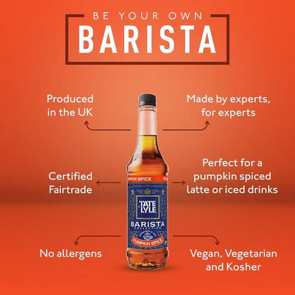 Tate &amp; Lyle Pumpkin Spice Barista Coffee Syrup 750ml (Plastic)