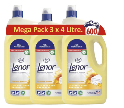 Lenor Linen Care Fabric Softener SUMMER BREEZE 4 Litre CONCENTRATED 200 Wash