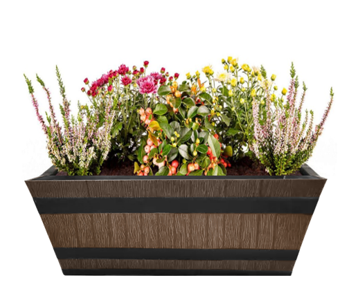 Fixtures Barrel Design Light Brown Trough 50.8cm x 25.4cm x 19cm