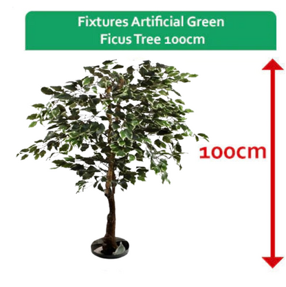 Fixtures Artificial Green Ficus Tree 100cm