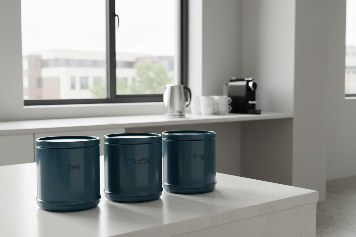 Accents Teal Tea/Coffee/Sugar Canisters 3 Set