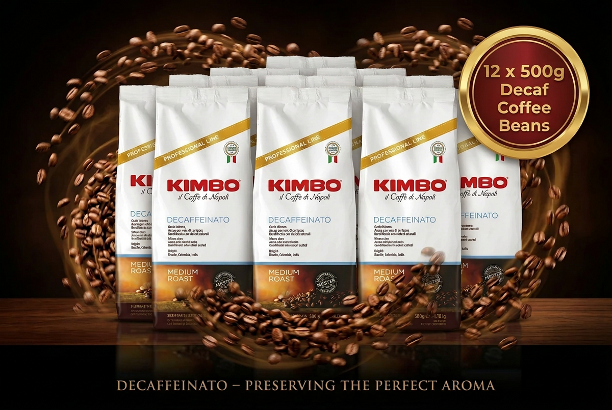 Kimbo Decaf Medium Roast Coffee Beans - 500g