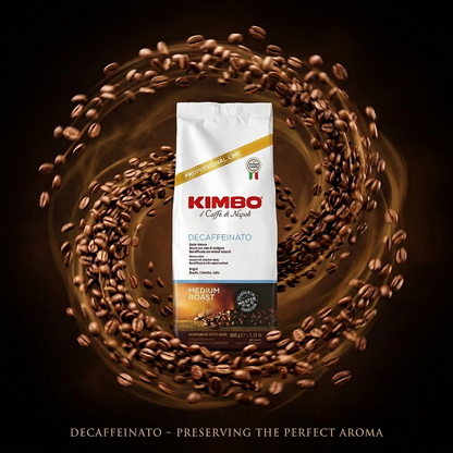 Kimbo Decaf Medium Roast Coffee Beans - 500g