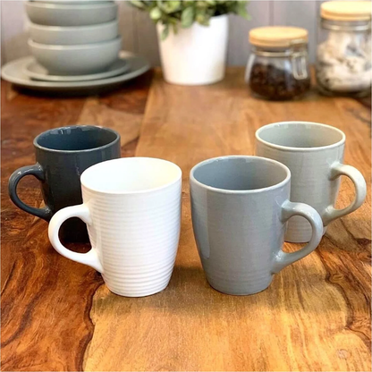 Sabichi Stoneware Grey Mugs Pack 4's