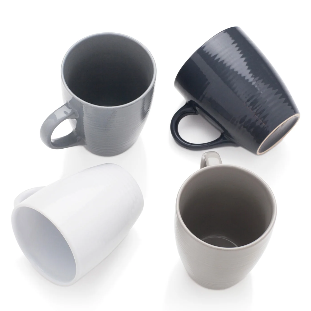 Sabichi Stoneware Grey Mugs Pack 4's