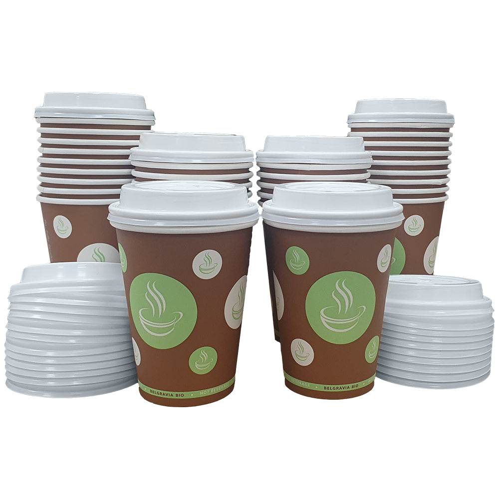 10oz Belgravia Biodegradable & Compostable  Single Walled Paper Cups - NWT FM SOLUTIONS