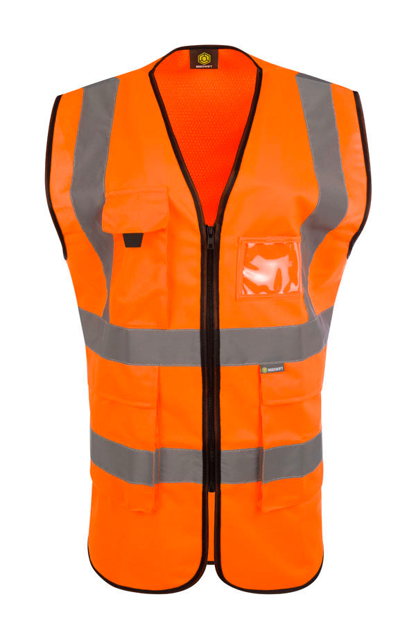 Beeswift Womens Hi-Vis Exec Waistcoat Orange ALL SIZES