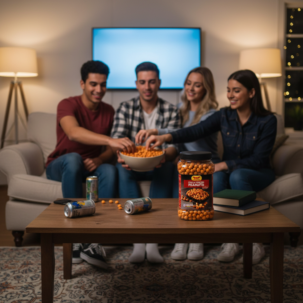 Wings Chilli Coated Peanuts 1.1kg  | 1 x 1.1kg Resealable Tub