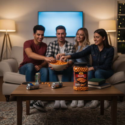 Wings Chilli Coated Peanuts 1.1kg  | 1 x 1.1kg Resealable Tub