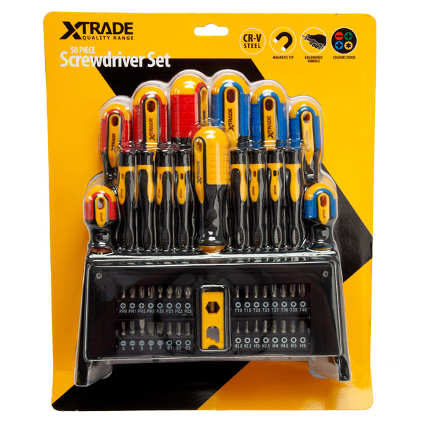 X-Trade 50 Piece Screw Driver Set | Workshop Display Unit | 1 x 50 Piece