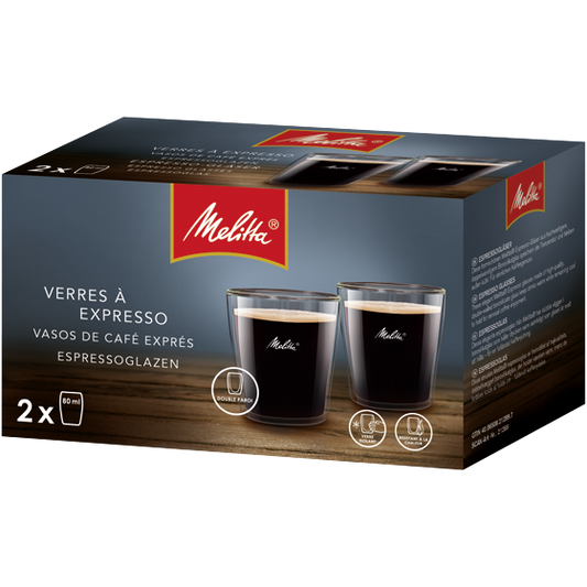 Melitta Espresso Double Walled Glass Set 80ml {2 Pack} - NWT FM SOLUTIONS