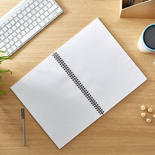 Rhino Recycled Wirebound Notebook 160 Pages 8mm Ruled A4 (Pack of 5) SRTWA4
