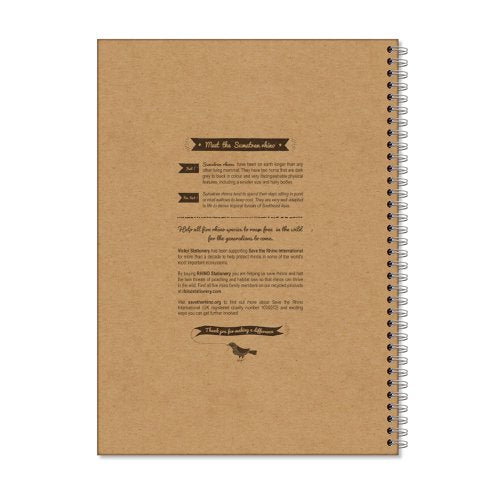 Rhino Recycled Wirebound Notebook 160 Pages 8mm Ruled A4 (Pack of 5) SRTWA4