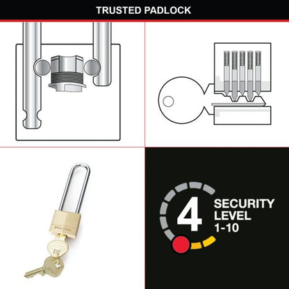 Master Lock 30mm Solid Brass Padlock 64mm Shackle 130EURDLJ