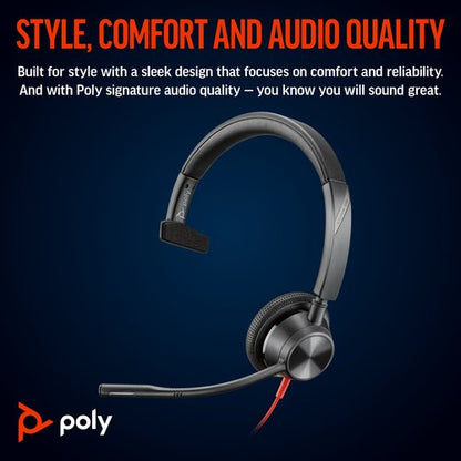 Poly Blackwire 3315 Monaural USB-C/A +3.5mm Headset 8X217AA