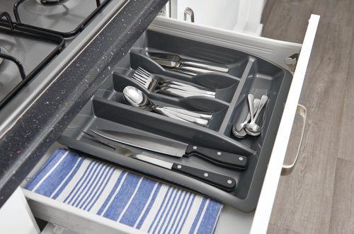 Addis Cutlery Tray Metallic Grey 510855