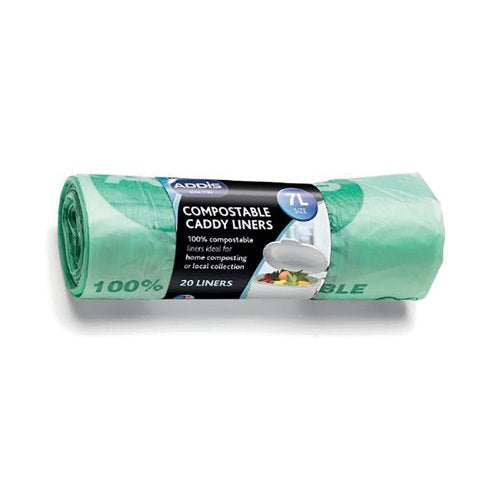 Addis Compostable Caddy Liners 7 Litre Green 517536