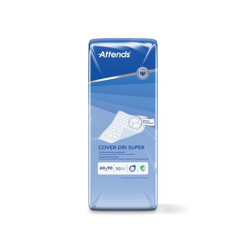 Attends Cover-Dri Bed Pad 600x900mm Super x4 Pack of 50 36691