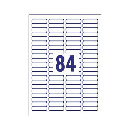 Avery Laser Mini Labels 46mmx11.1mm 84 Per Sheet White (Pack of 8400) L7656-100