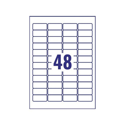 Avery Removable Labels 48 Per Sheet White (Pack of 1200) L4736REV-25