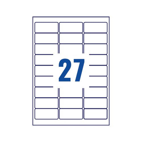 Avery Removable Labels 27 Per Sheet White (Pack of 675) L4737REV-25
