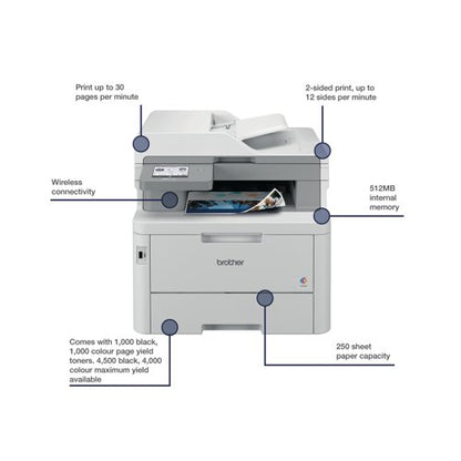 Brother MFC-L8340CDW A4 4-in-1 Wireless Colour Laser Printer MFCL8340CDWQJ1