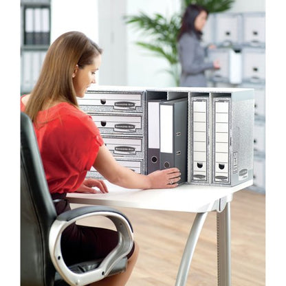 Bankers Box System Stax File Heavy Duty Storage Unit Grey (Pack of 5) 01850