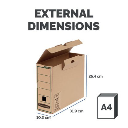 Bankers Box Earth Series Transfer File A4 100x315x250mm Brown (Pack of 20) 4470201