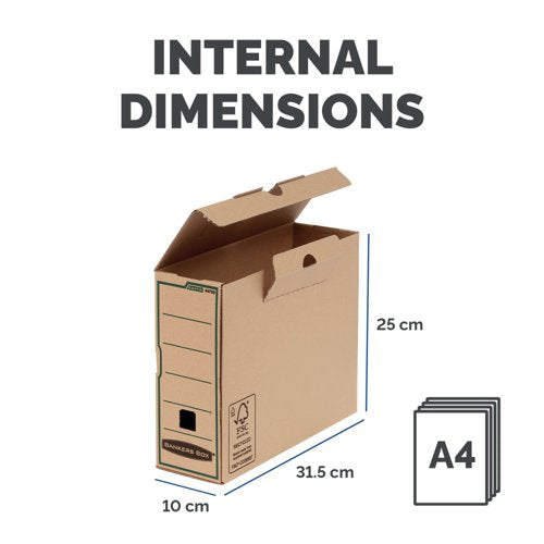 Bankers Box Earth Series Transfer File A4 100x315x250mm Brown (Pack of 20) 4470201
